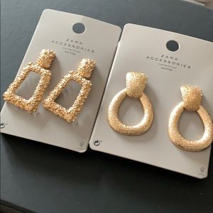Brand New Zara 2 Set earrings Gold